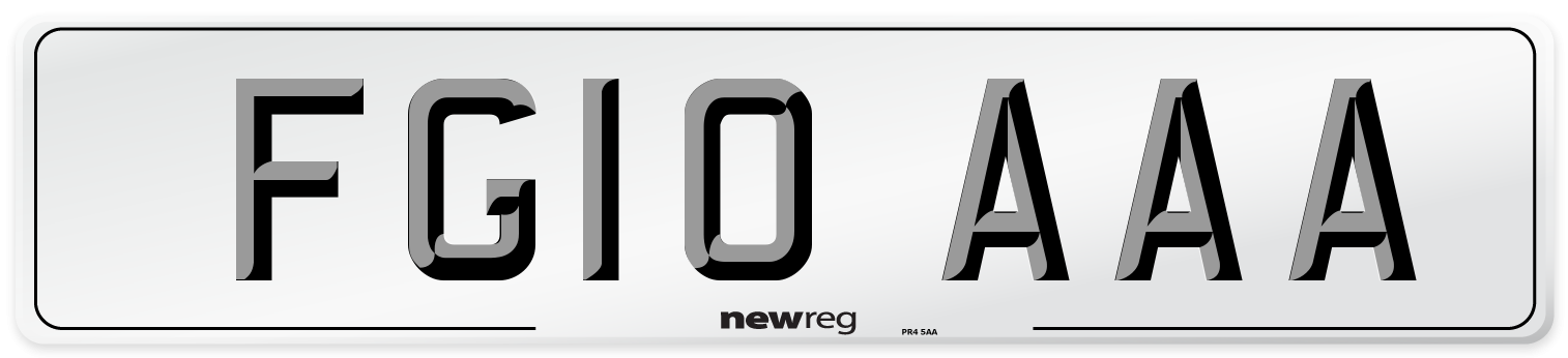 FG10 AAA Number Plate from New Reg